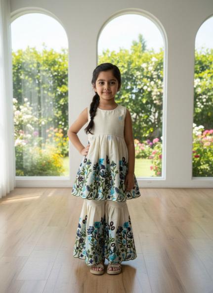 LITTLE KIDS TRENDING SHARARA SET cotton Kids clothing distributors in Delhi - wholesale export
